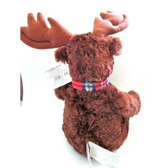 Vintage GUND Reindeer Maximus 44268 Plus Collection - Red Plaid Scarf  Tag Lovey - Picture 5 of 6